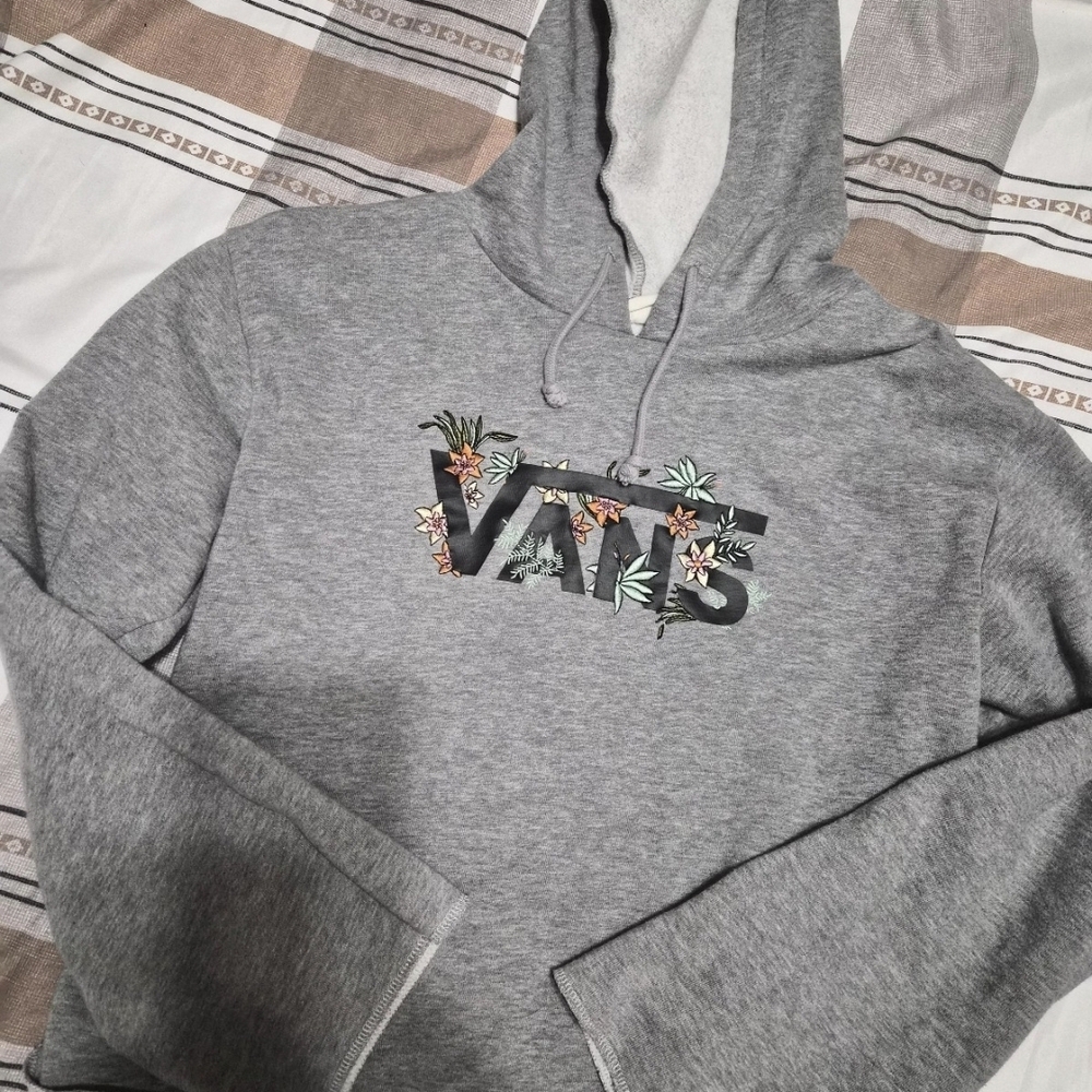 Vans Gray Hoodie with Floral Logo
